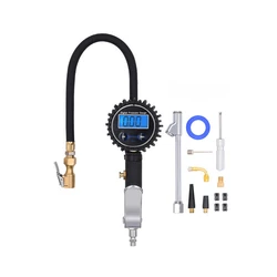 Portable Car Accessories Air Compressor Rubber Hose Tire Pressure Gauge Gun Digital Tire Tyre Inflator