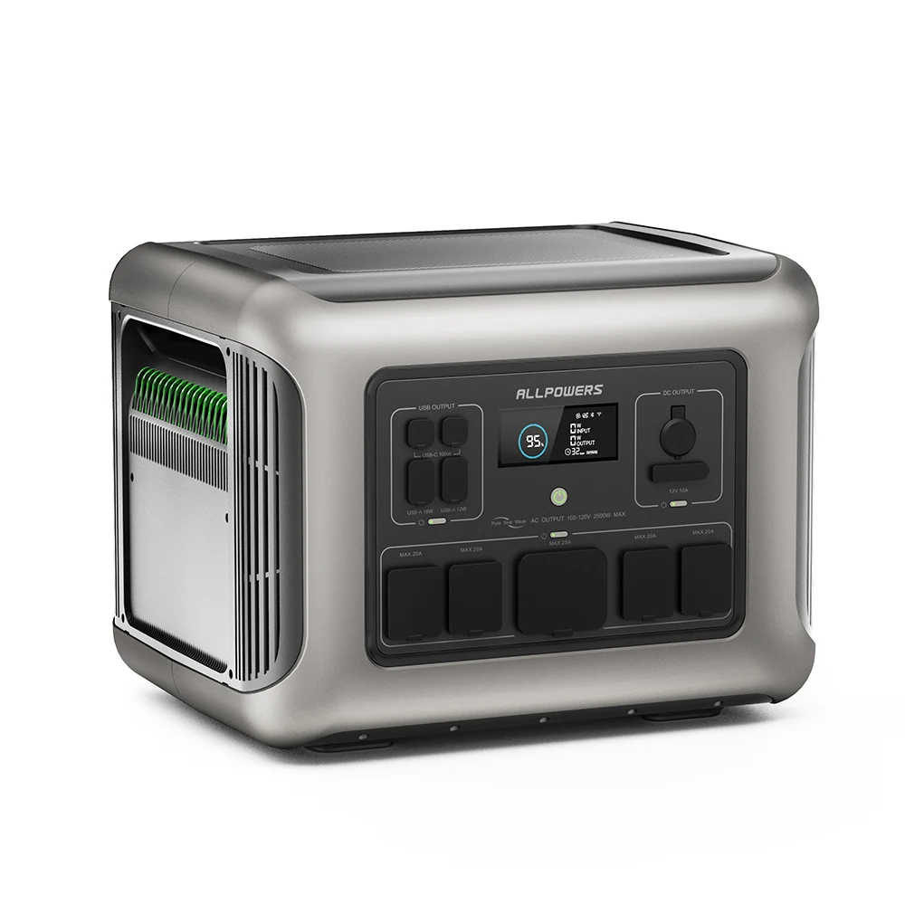 ALLPOWERS 2500W Large Capacity Solar Power Station LiFePo4 Battery Solar Energy Storage 2.5KW With UPS Paralleled Out