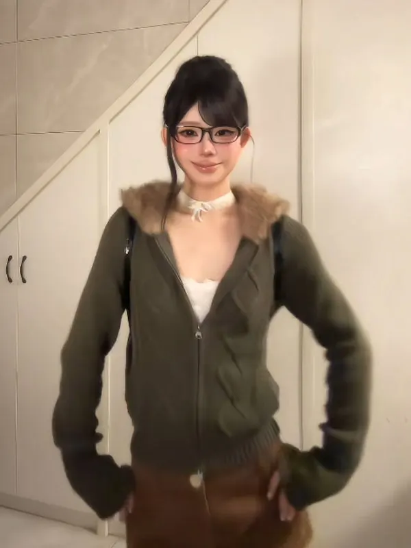 

Retro Lazy Sle Hoodie Slimming Waist Winter Faionable Top Long Sve Knitted Sweater for Small Figures Trendy Commute Wear