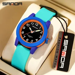 Sanda 3221 Luxury Children Quartz Watches Silicone Sports Waterproof Boy Girl Casual Shockproof Clock Gifts Kids Watch Relojes