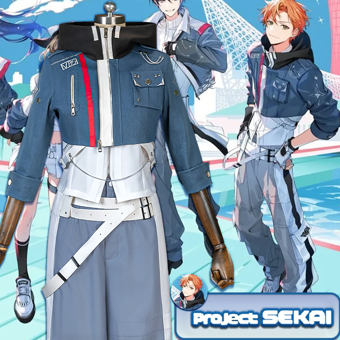 

Game Cosplay Series: Project SEKAI PJSK Akito Shinonome VBS Cosplay Costume Full Set Halloween Carnival Party Outfit AniMuse