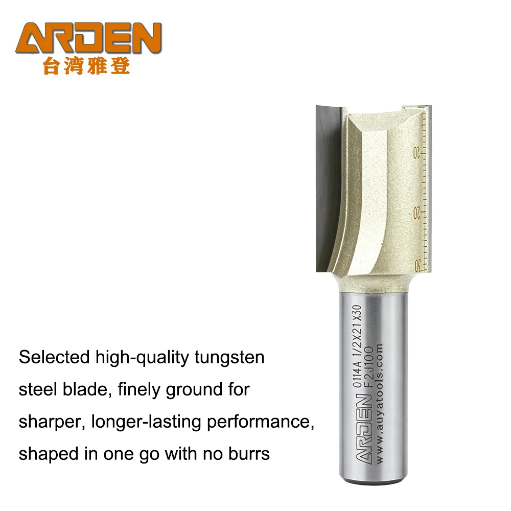 1 Piece ARDEN Metric 12.7mm Shank 2 Blades  Straight Router Bit CNC Woodworking Tools for MDF Plywood