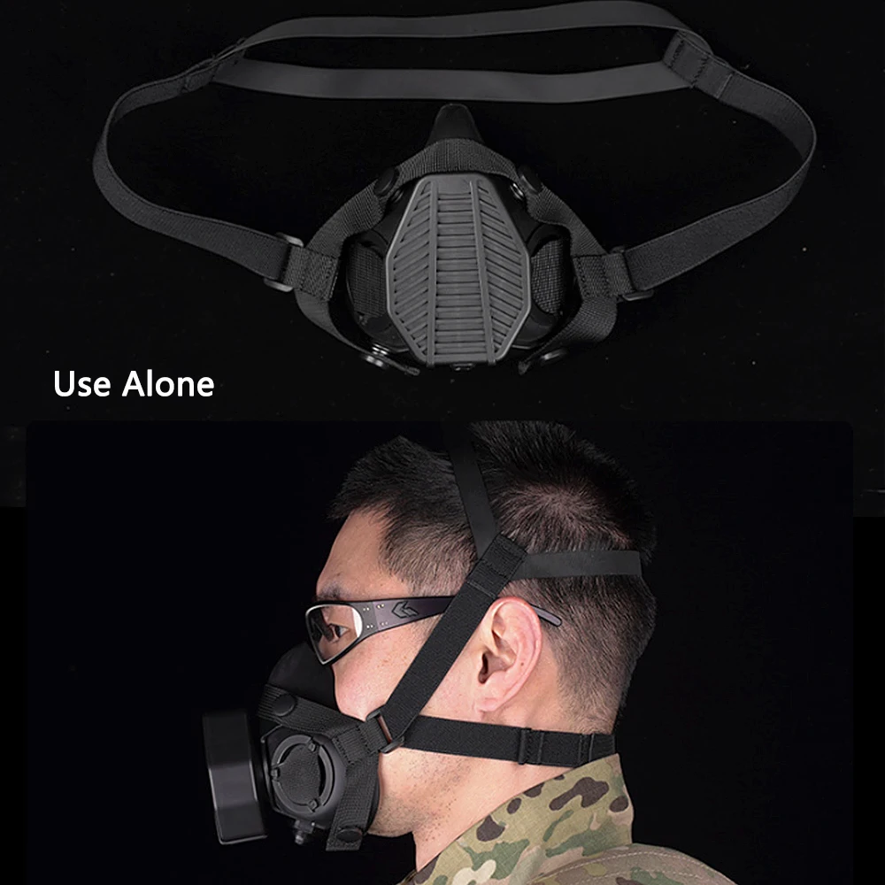 Mezza maschera tattica SOTR Respiratore per operazioni speciali Microfono incorporato Comunicazione Filtro sostituibile Maschera antipolvere Wargame