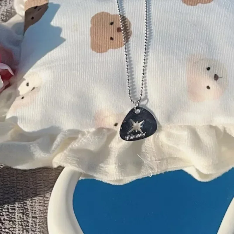 KPOP Simple Hip-Hop Necklace SooBin YeonJun TaeHyun Hollow LOGO Pendant Chain BeomGyu Hyuning Kai Fans Collection Gift