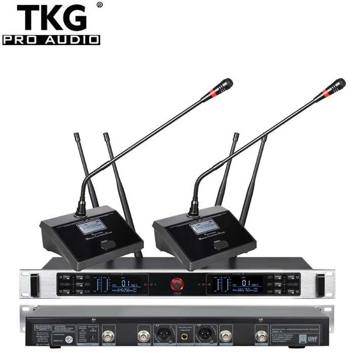 TKG TURE DIVERSITY 640-690MHz UR-3000C uhf dual-channel Cordless wireless gooseneck meeting conference microphone system
