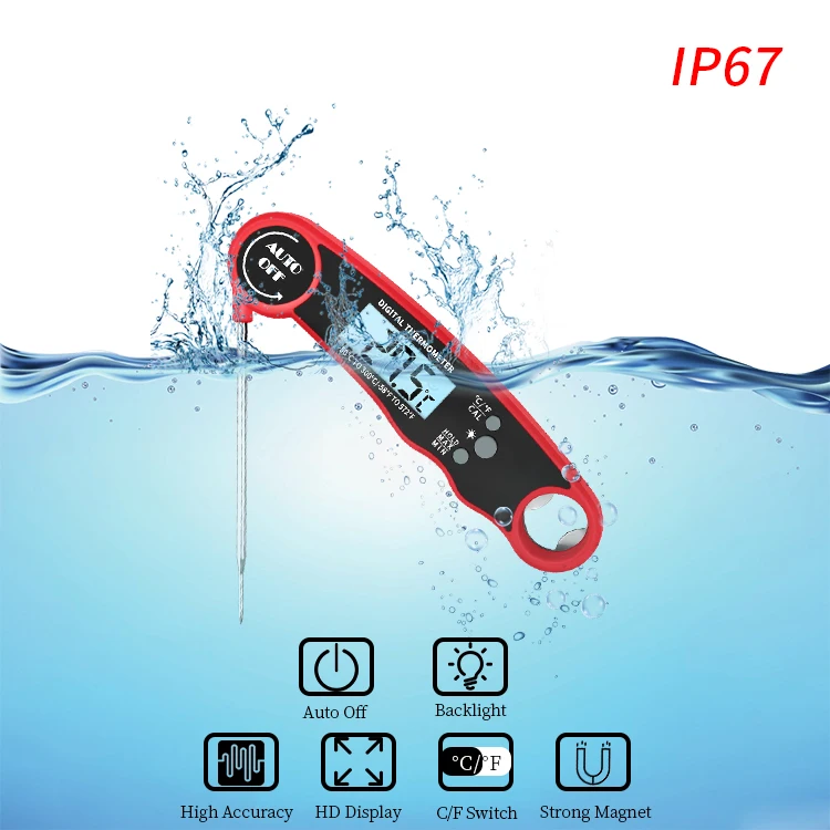 Instant Read Digital Meat Thermometer for Cooking Grill Food Thermometer with Clear LCD Display for Kitchen And BBQ