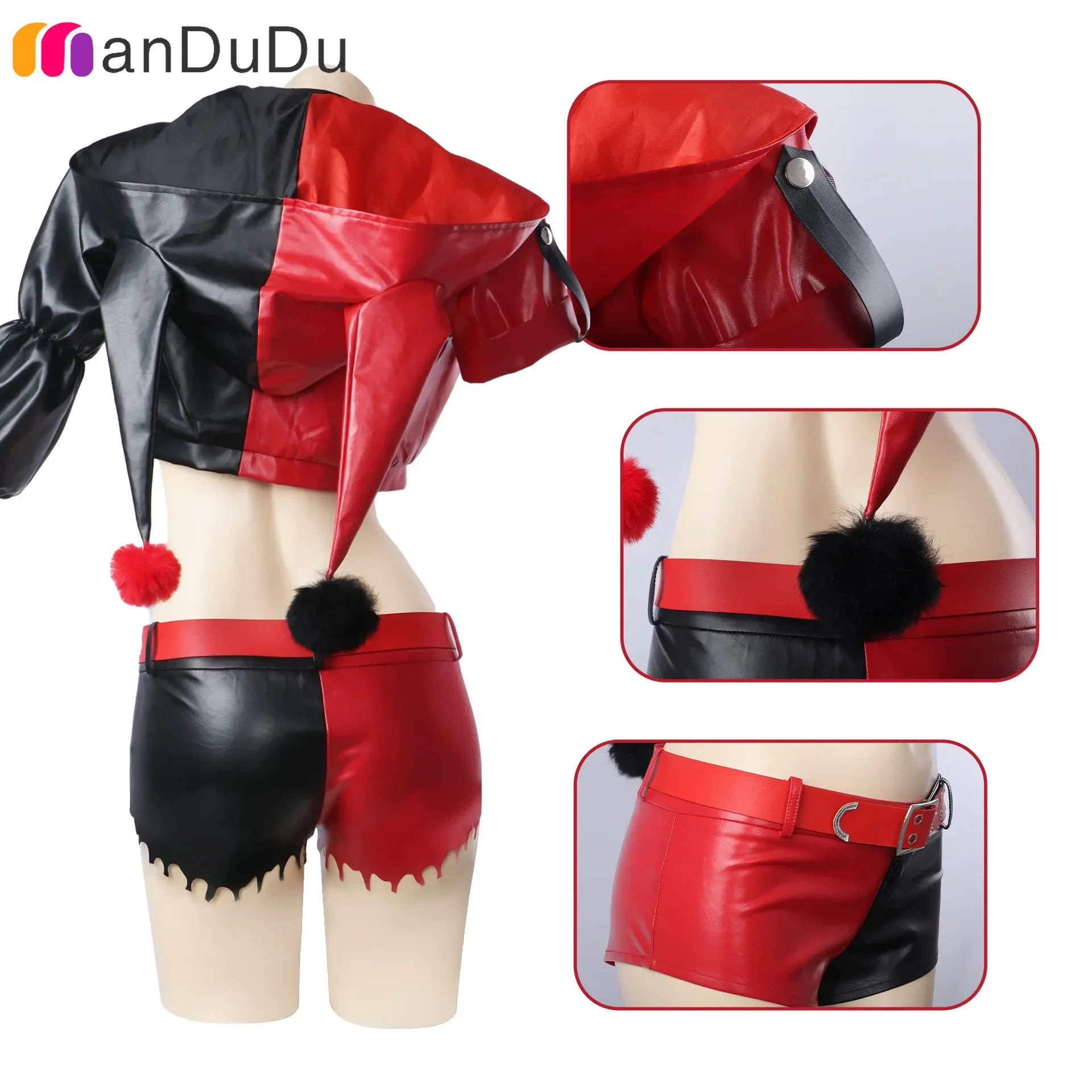 Harley Cosplay Costume Anime Quinzel Suicide Isekai Joker Girl Squad Cosplay Halloween Costume Clown Woman Sexy Party Suits