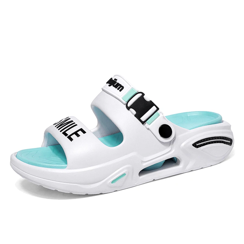 Nuevas zapatillas de hombre de gran tamaño, sandalias deportivas informales de suela gruesa a la moda, zapatos de playa al aire libre transpirables ligeros de EVA para hombre