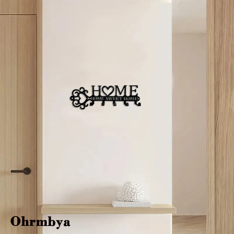 5 Hooks Home Sweet Home Metal Keys Hooks Wall Hanger Coat Hooks Towels Racks Home Decor for LivingHome Office Wall Art DIYhritis