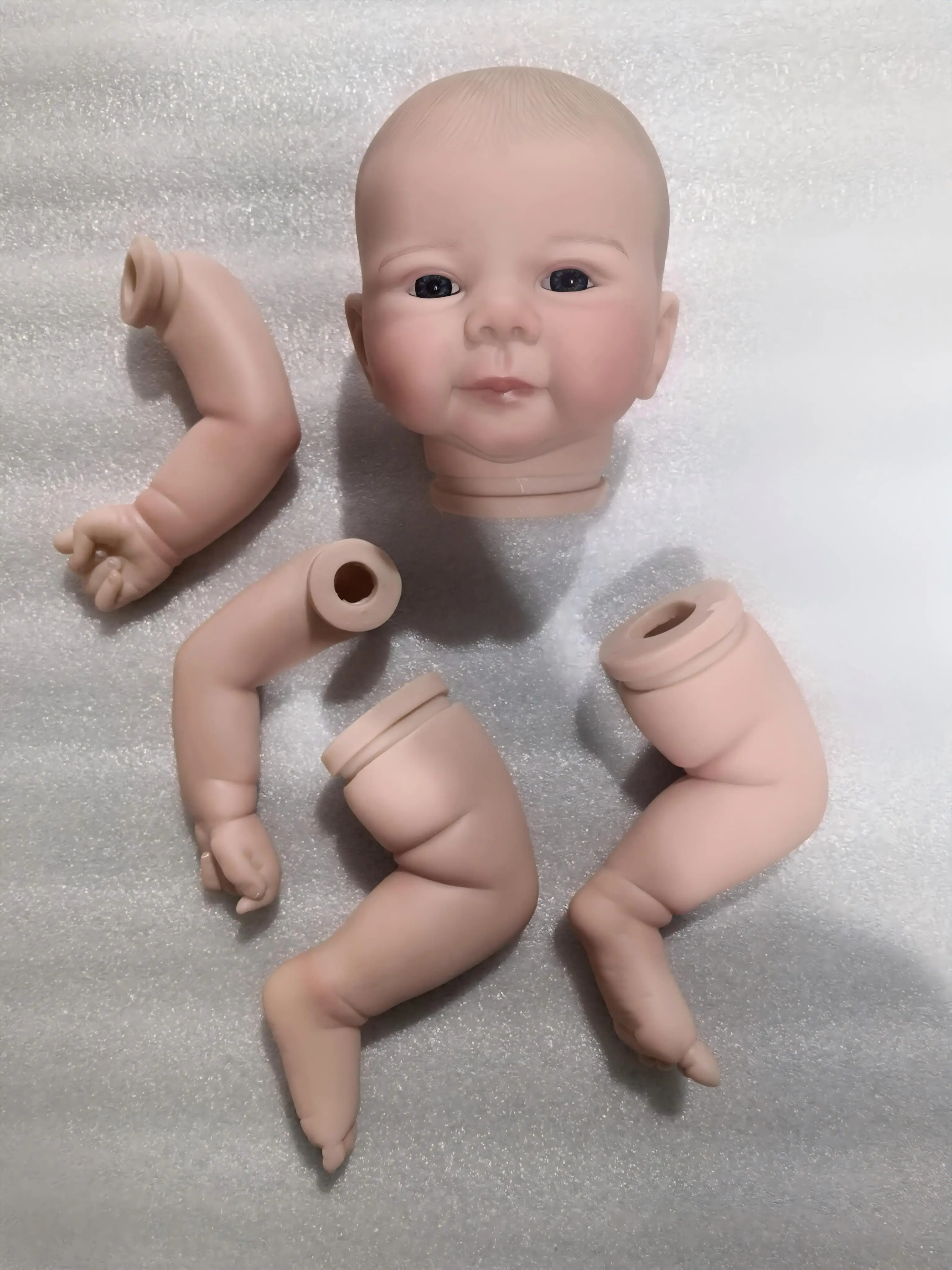NPK Reborn Doll Parts Juliette 19inch Already Finished Painted Cute Baby 3D Painting with Visible Veins  Cloth Body Included