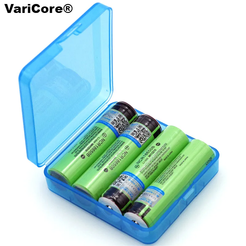 

New Original 18650 3.7v 3400mah Lithium Rechargeable Battery NCR18650B with Pointed (No PCB) batteries +Box