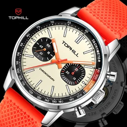 TOPHILL 1963 Pilot Chronograph Watch for Men 40mm Sapphire Glass Original Seagull ST1901 Movement Racing Mechanical Wristwatches