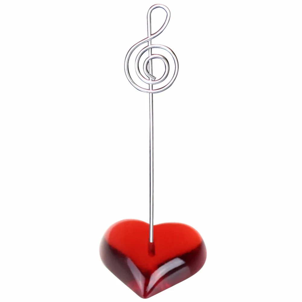 10pcs/lot Red Love Heart Basemap Image Memo Holder Photo Clip Holder Heart Shape Wire hanger