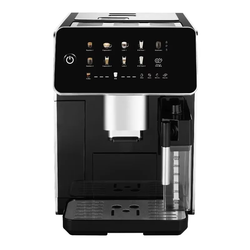Fully-Automatic Espresso Big Screen Coffee Maker Machine Stainless Steel Commercial Device with Three-level Setting Adjustment