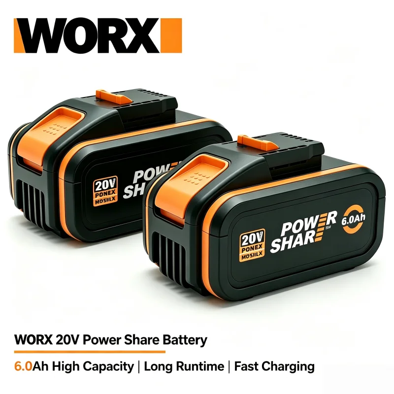 100% Original WORX 20V Lithium Battery 4.0Ah 6.0Ah 8.0Ah Compatible WA3551 WX550 WX386 WX678 Cordless Power Tools