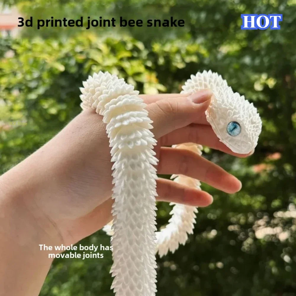 3D Printed Snake Rotatable Joints Snake Figurines Home Office Desktop Crafts Ornament Creative Home Garden Landscape DIY Animal