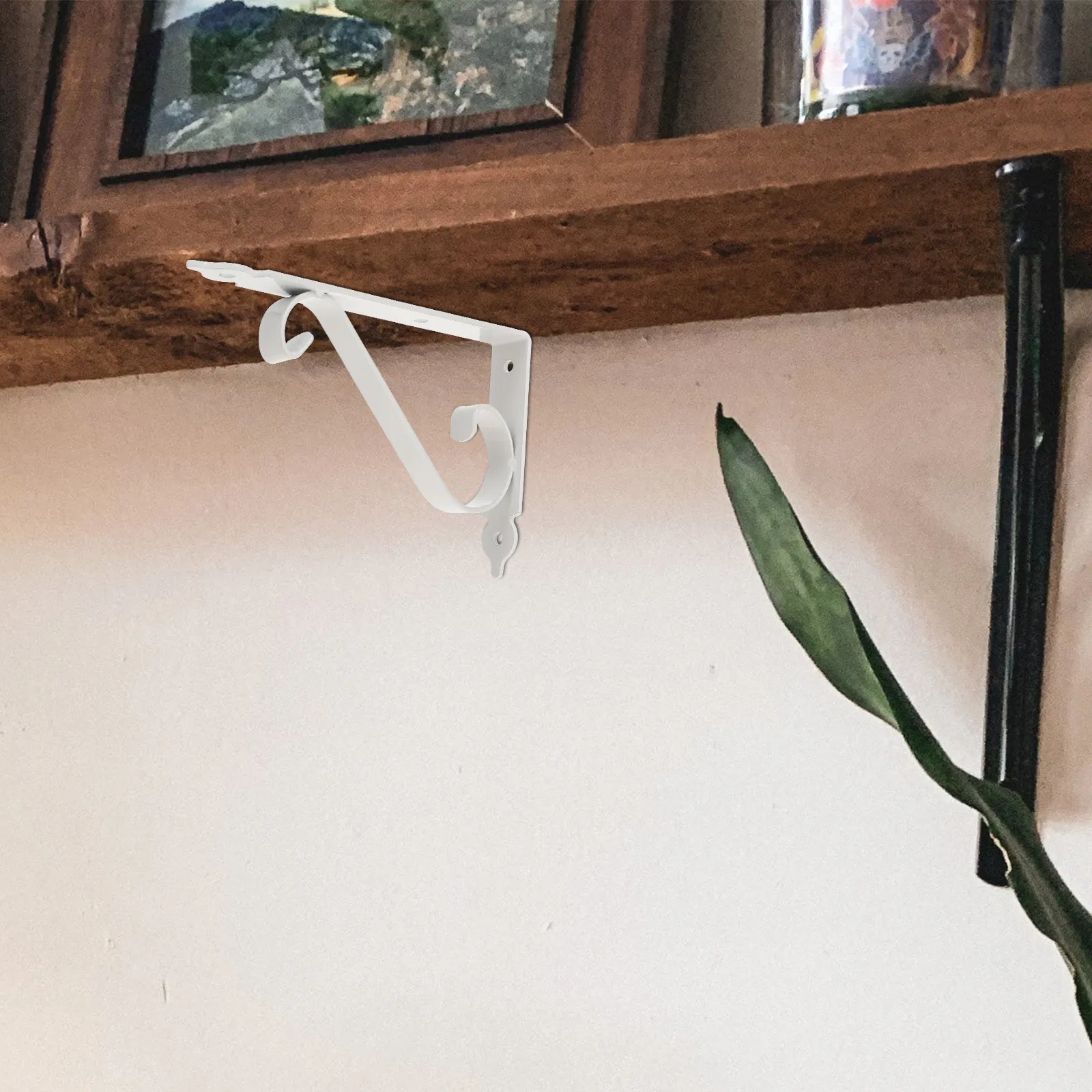 2Sets Heavy Duty Iron Shelf Brackets Wall Mounted Triangle Angle Bracket for Kitchen Bathroom Balcony Workshop Boat Motorhome