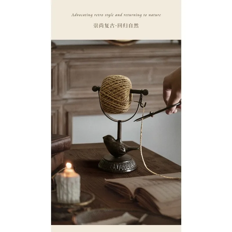 زخرفة إطار حبل القنب المصنوعة من الحديد الزهر، دعائم عرض نافذة تزيين حديقة البكرة #5