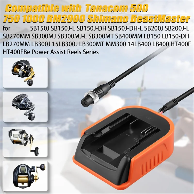 ABGH-Fishing Reel Battery Adapter For  20V 60V Battery For Daiwa BM2300 For Shimano 14.4V Series Electric Fishing Reel
