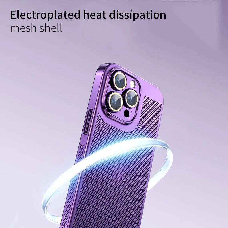 Heat Dissipation Phone Case For Iphone 13 11 12 14 15 Pro Max 14 15 Plus X XR XS Max 12 13 Mini Cover Electroplated Border Shell