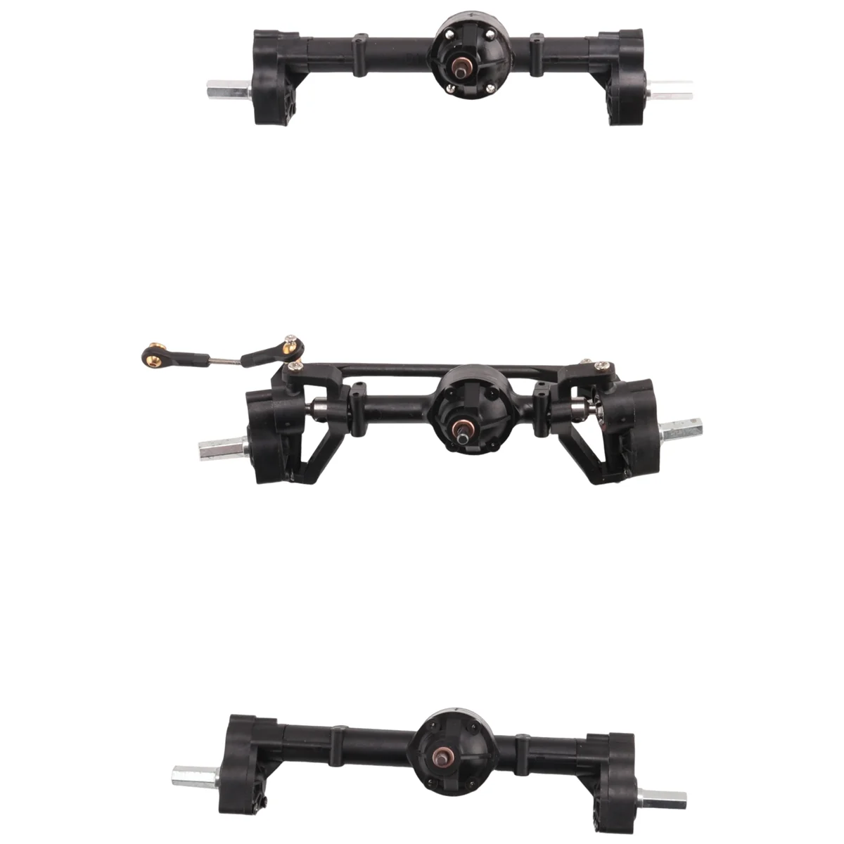 3Pcs Front Middle Rear Portal Axle Set for B16 B36 6X6 6WD 1/16 RC Car Upgrade Parts Accessories