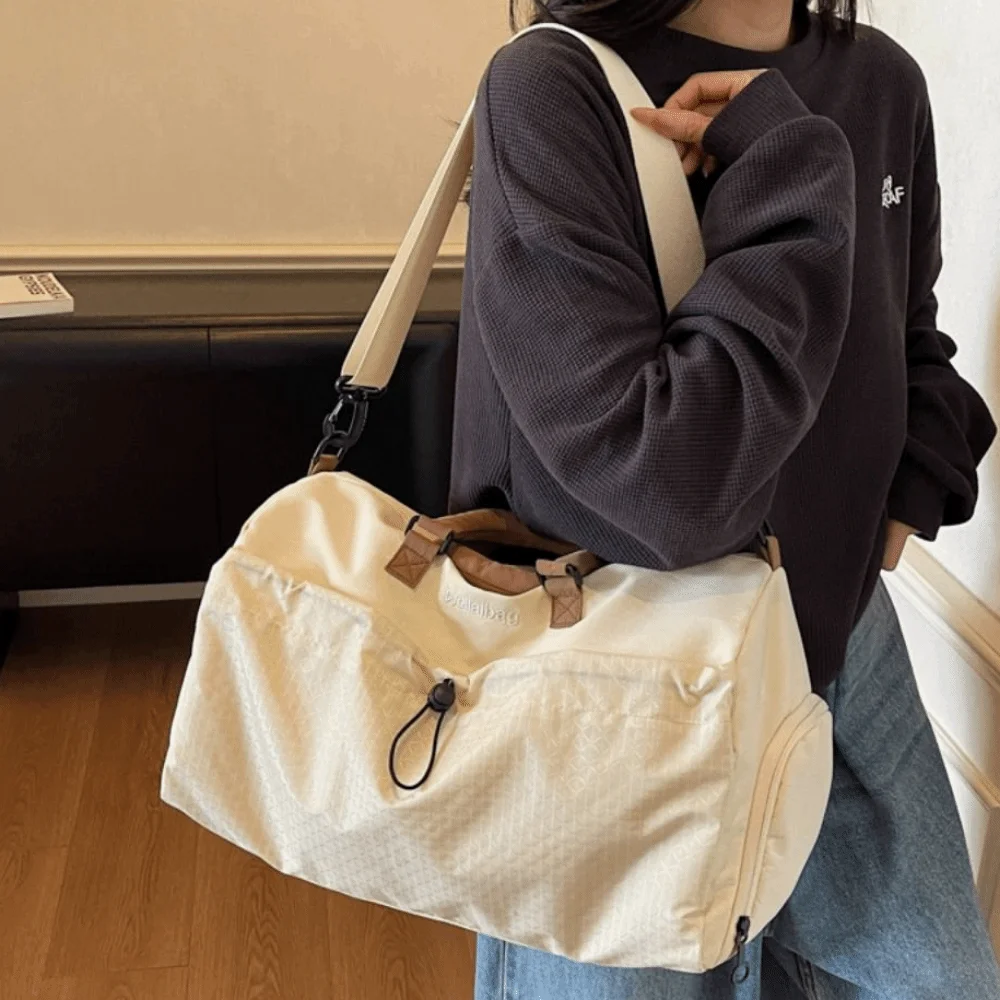 Large Capacity Travel Handbag Waterproof Multi Pocket Duffel Handheld Bag Wear-resistant Durable Fitness Tote Bag Leisure