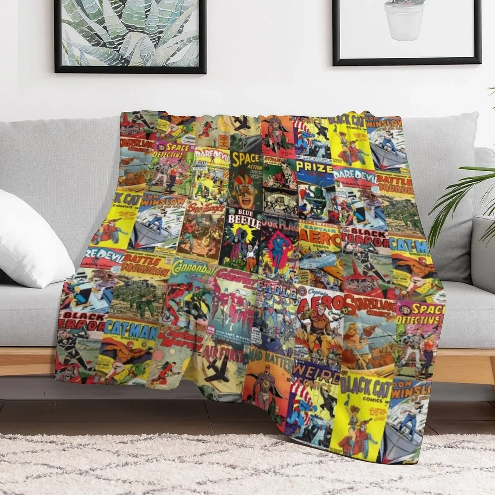 Comic Book Collage II Throw Blanket Sofa Throw Softest Plaid Winter beds Blankets