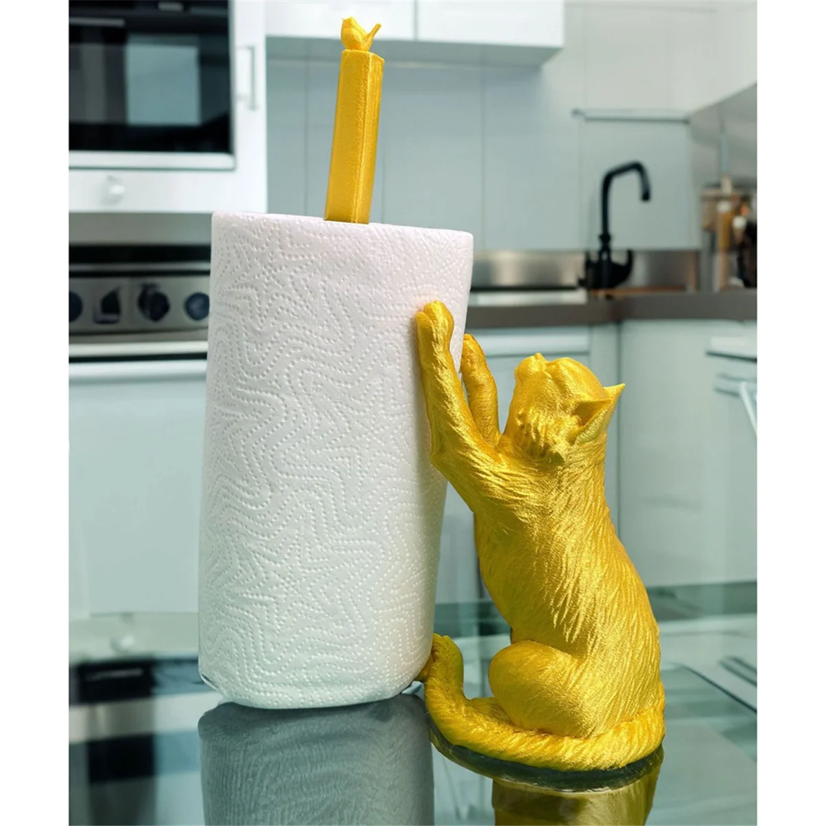 حامل المناشف الورقية للقطط ABXHH، حامل المناشف الورقية على سطح الطاولة، منظم ورق القطط، حامل المناشف الورقية للقطط لتزيين المطبخ B