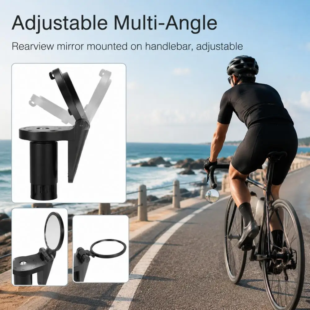 Bicycle Rearview Mirror Bike Handlebar End Mirror HD Mirrors 360° Rotate Convex MTB Road Bike Handlebar Mirrors Bike Accessories image 2