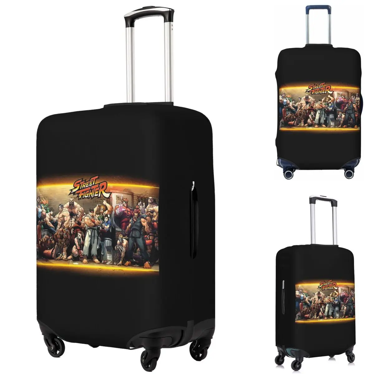 

Defeated Portraits Super Street Fighter Suitcase Cover Protection Elastic Travel Luggage Protector Covers for 18-32 Inch