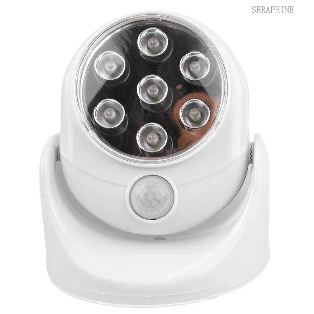 Degree Night Rotation Lamp Light Wall Battery Lamp Power AUTO Off 7 Wireless Motion LED Sensor Night Light 360