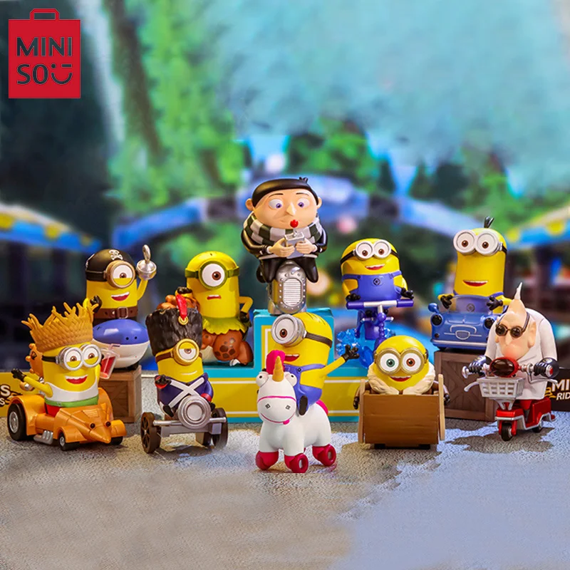 New Genuine Miniso Despicable Me4 Minion Mount Series Model Unicorn Convertible Dragon Handmade Ornament Accessories Surrounding