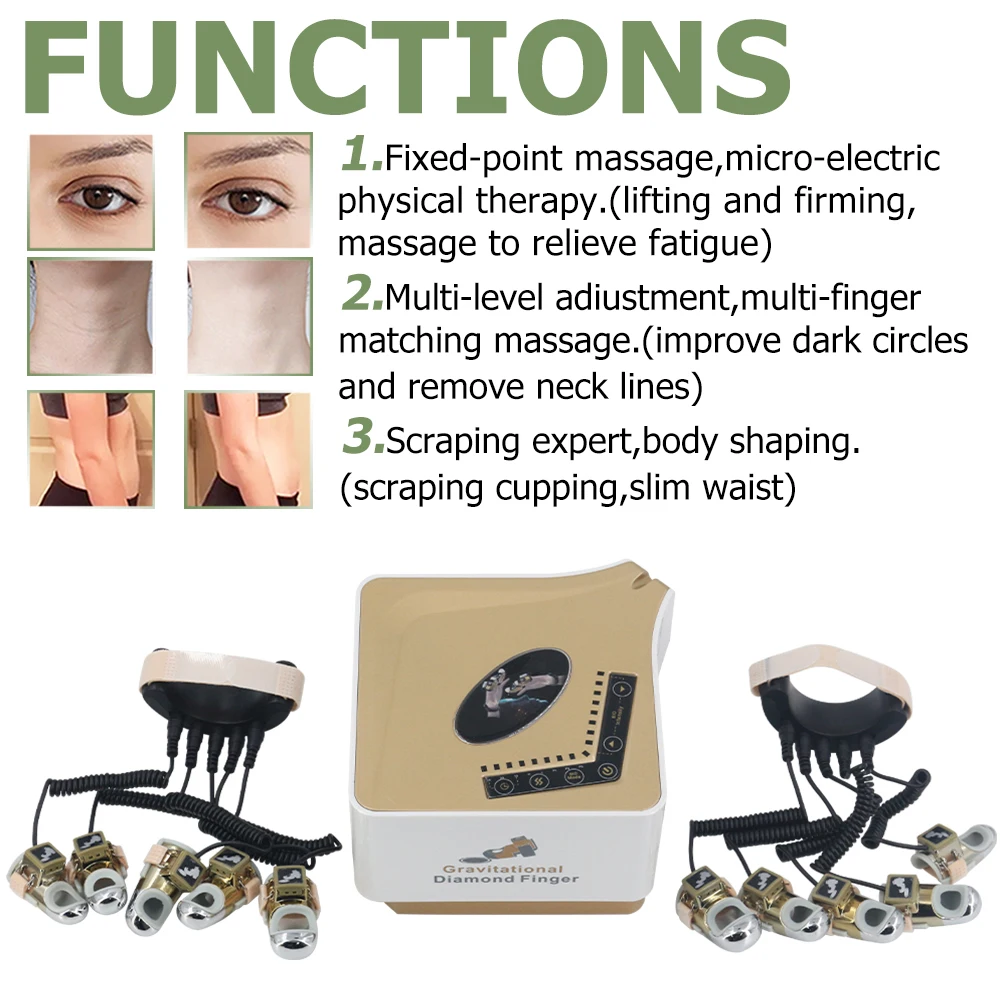 مكركرنت الذهبي إصبع EMS تدليك الاسترخاء تجميل الوجه الجاذبية إصبع الوجه رفع المضادة للتجاعيد الجسم مدلك جديد #5