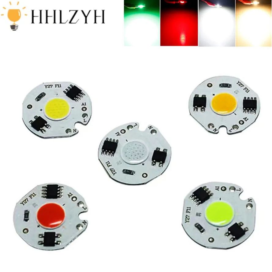 AC 220V 240V Smart IC bez potrzeby sterownik LED COB koralik świetlny 3W 5W 7W 10W 12W DIY reflektor szerokostrumieniowy reflektor Led na zewnątrz lampa układowa