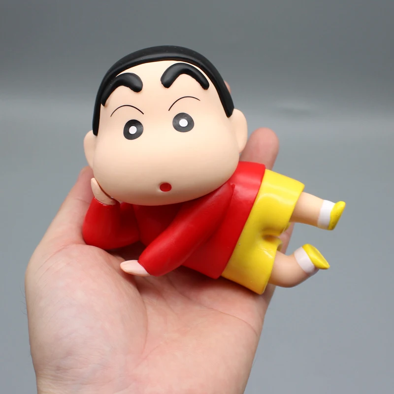 Crayon Shin-chan think deeply leisure time Side lying posture Anime Action Figure Toys 9CM