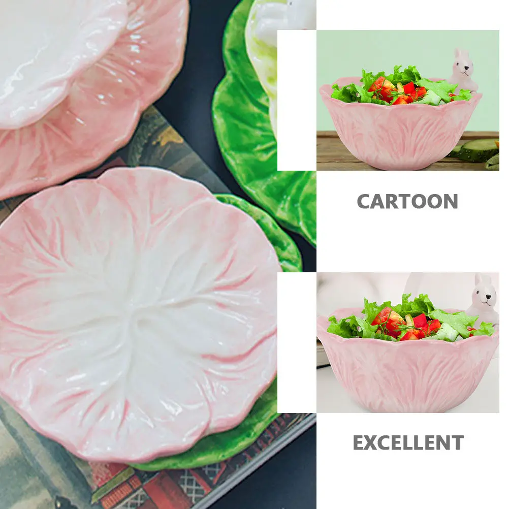 

1Set Ceramic Kids Bowl and Dinner Plate Set Rabbit Statue Handle Adorable Cartoon Children Tableware for Family Gatherings