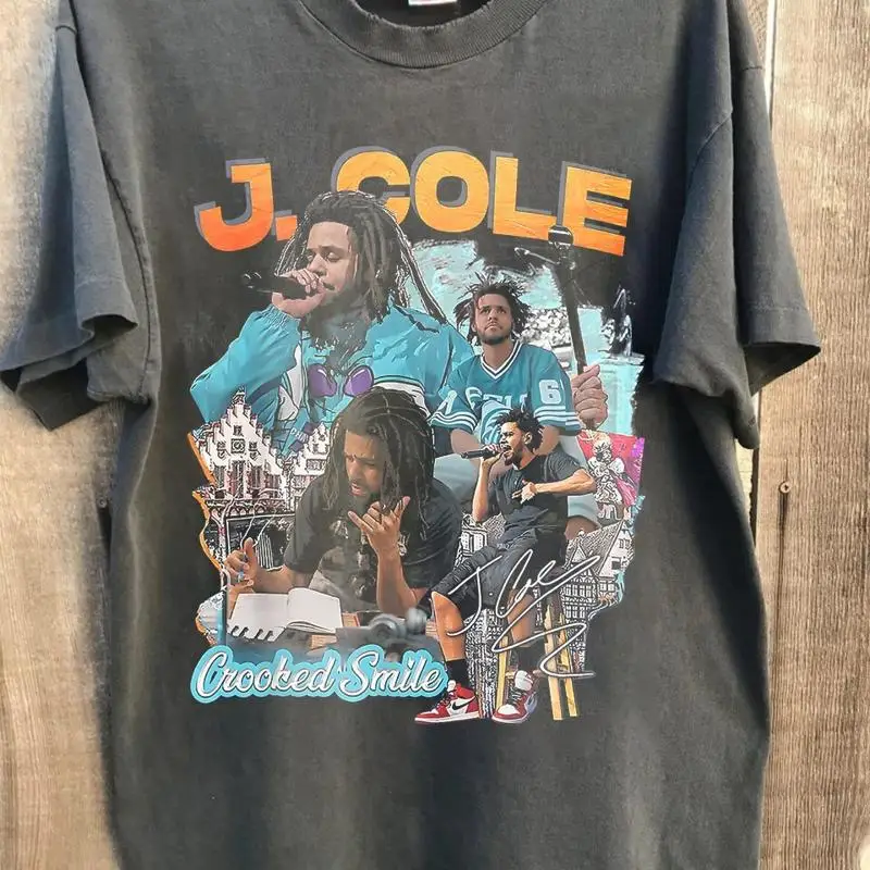 Vintage J Cole  T shirt Rapper Chacoal Color AN47970