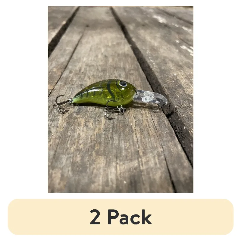 (2 pack) 220 Series Crankbait Fishing Lure, Phantom Green