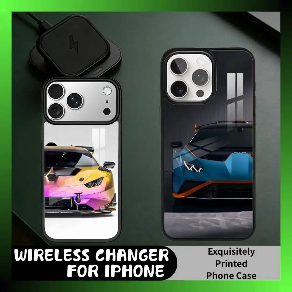 

Huracan STO Lambor-Cars Phone Case For iPhone17,16,15,14,13 Plus,Pro Max Magnetic For Magsafe Wireless Charging