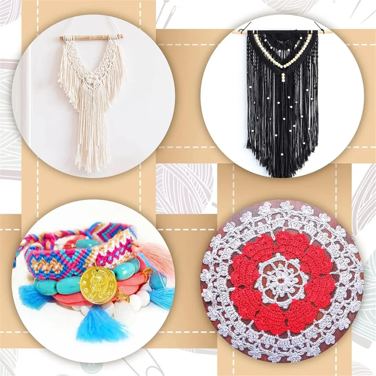 Cesta de tejido con muescas de madera para principiantes, herramientas de tejido para niños y adultos, joyería de actividades artesanales [2026 MOCC], 18 Uds.