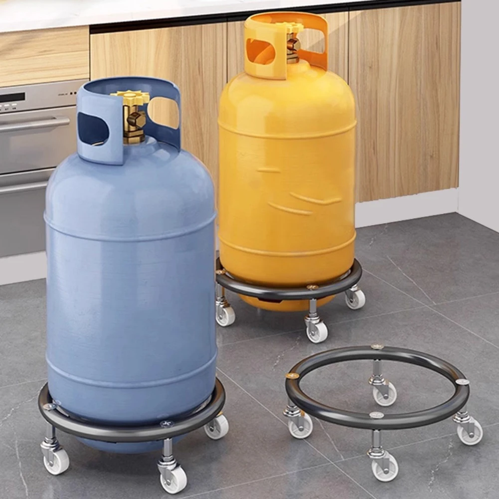 1 PCS Stainless Steel  Mobile Tray With Flexible Casters  Propane Tank Dolly With Brakes Safe  Stable Easy To Move Handling