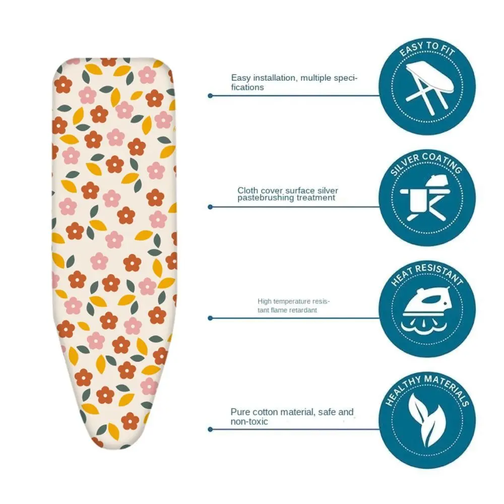 Couverture de planche à repasser à motif Floral, tissu élastique épais pour planche à repasser, résistant aux taches, bouclier thermique pour repassage