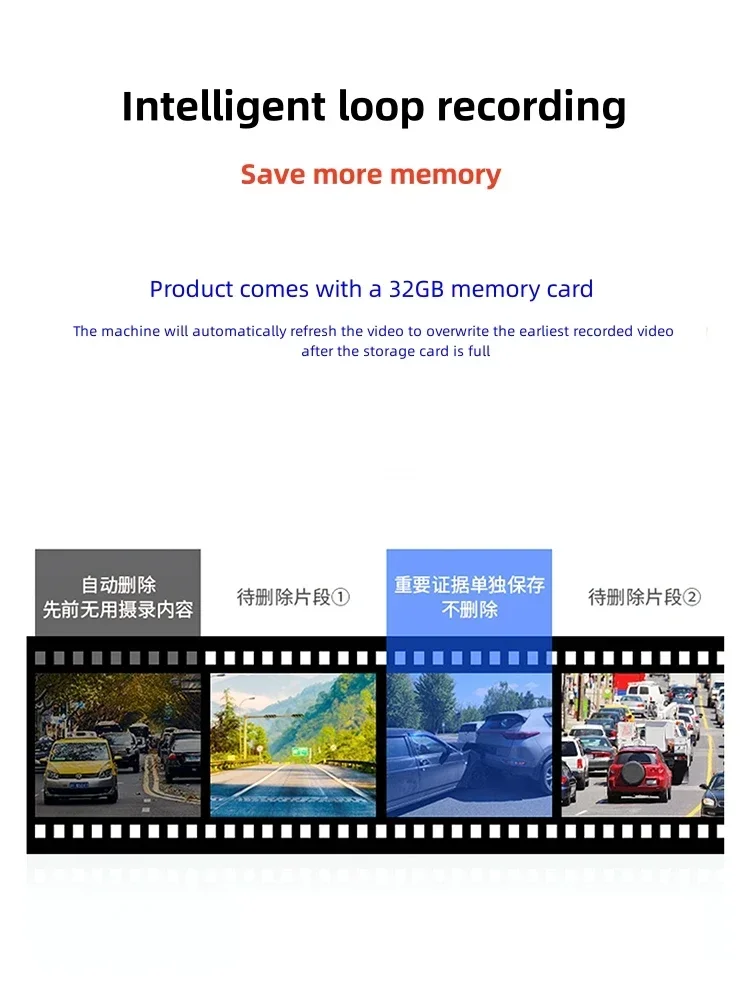 For Honda Civic CRV Accord 8.2" 1080p Streaming Media Dash Recorder Rearview Mirror Camera Front Rear Night Vision Video Recorde detail image 14