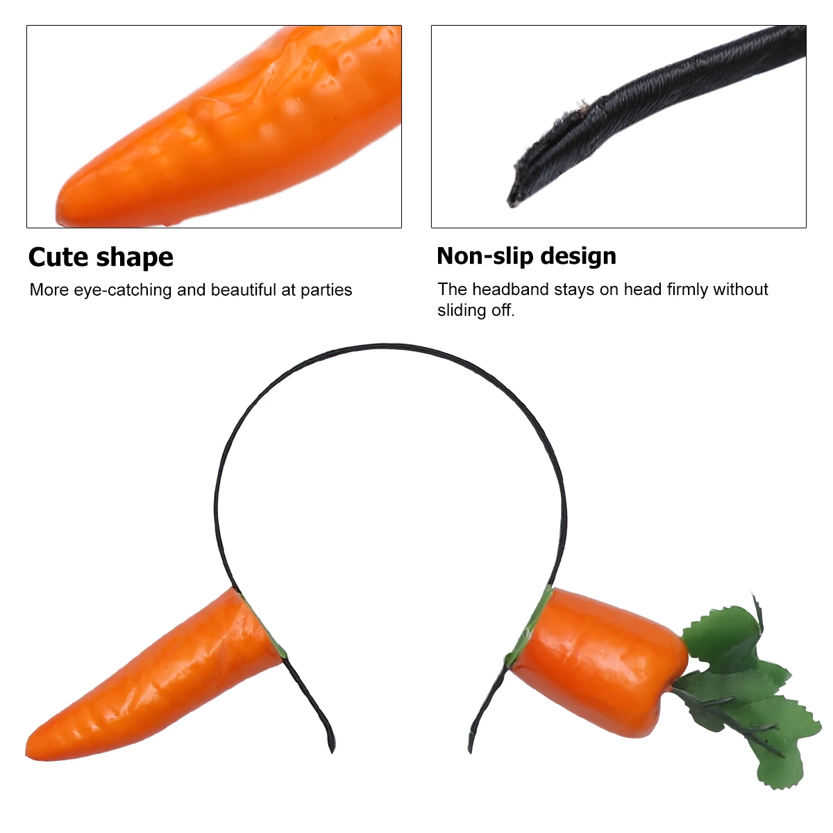 

Carrot Fabric Durable Hair Hoops Carrot Spoof Lightweight Halloween Festival Party Party Hair Hoops Accessories