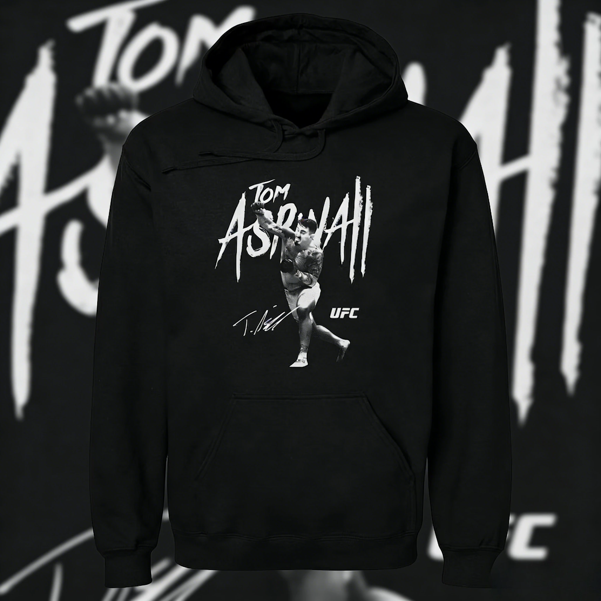 

2025-26, осенне-зимняя толстовка с капюшоном и периферийным рисунком UFC, свободная толстовка с принтом из 100% хлопка для мужчин и женщин