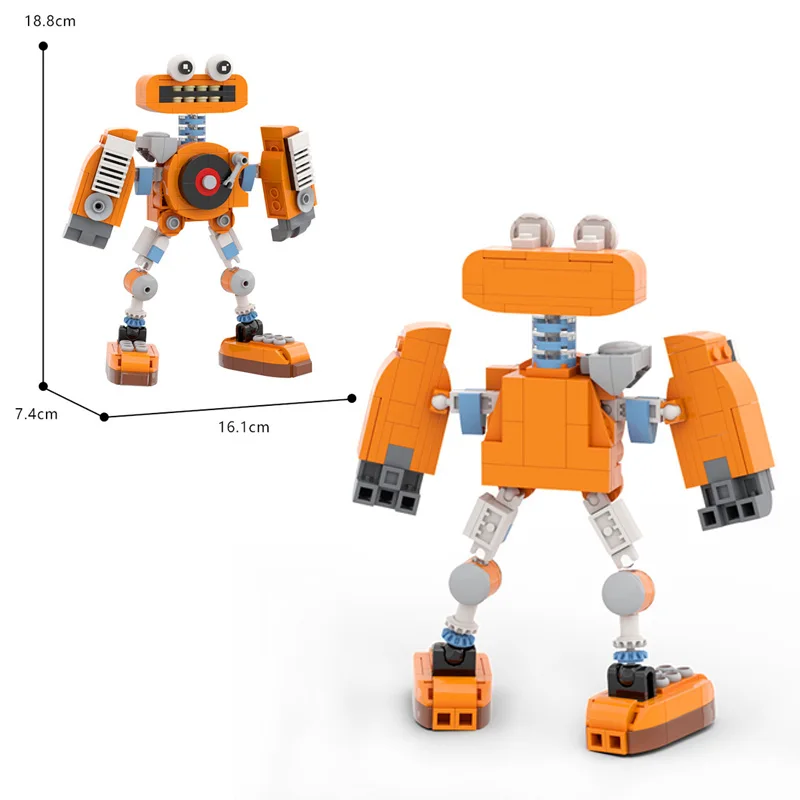 MOC Monster Model Bouwstenen Sets Creatieve Gemonteerde Muziek Robot Cartoon Monster Koor Spel Bakstenen Speelgoed Kinderen Verjaardagscadeau