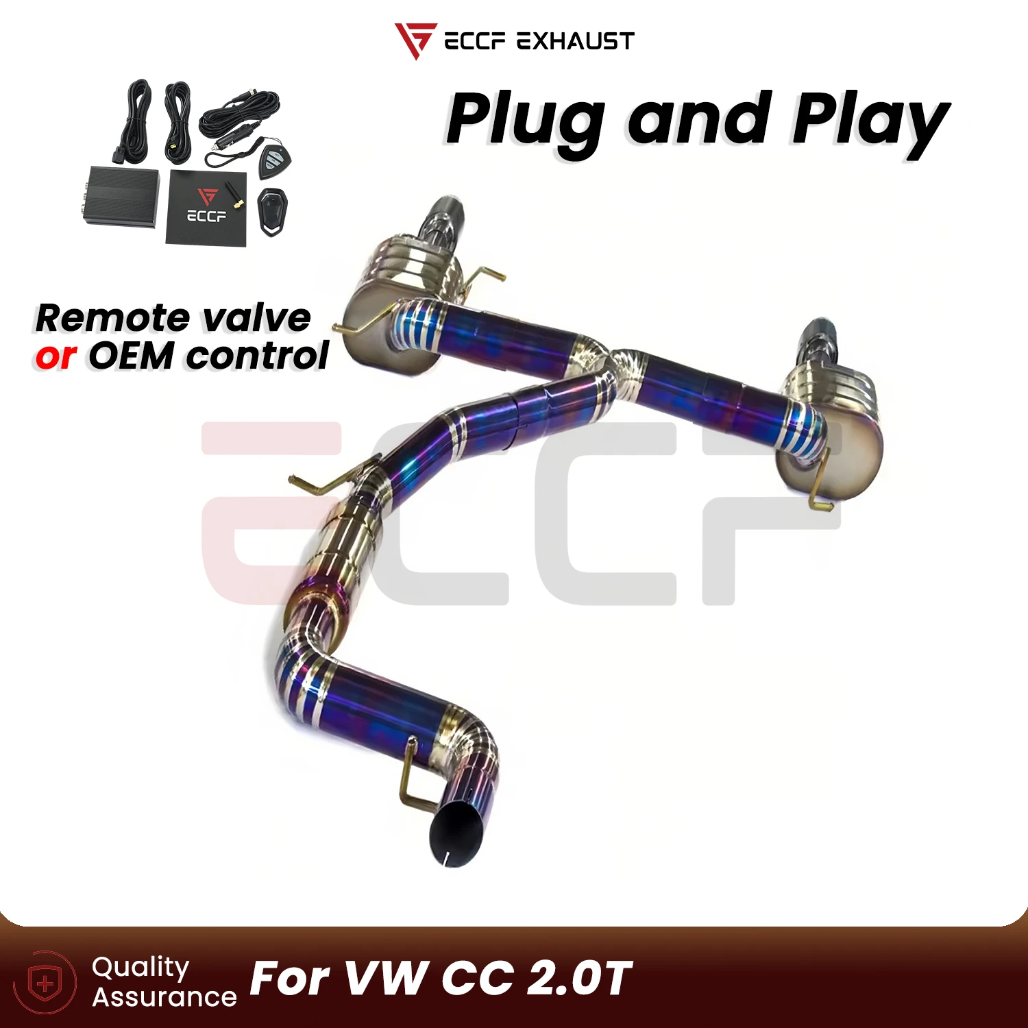 

Aggressive Exhaust Sound Titanium Catback Exhaust For VW CC 2.0T Plug and Play Performance Upgrade