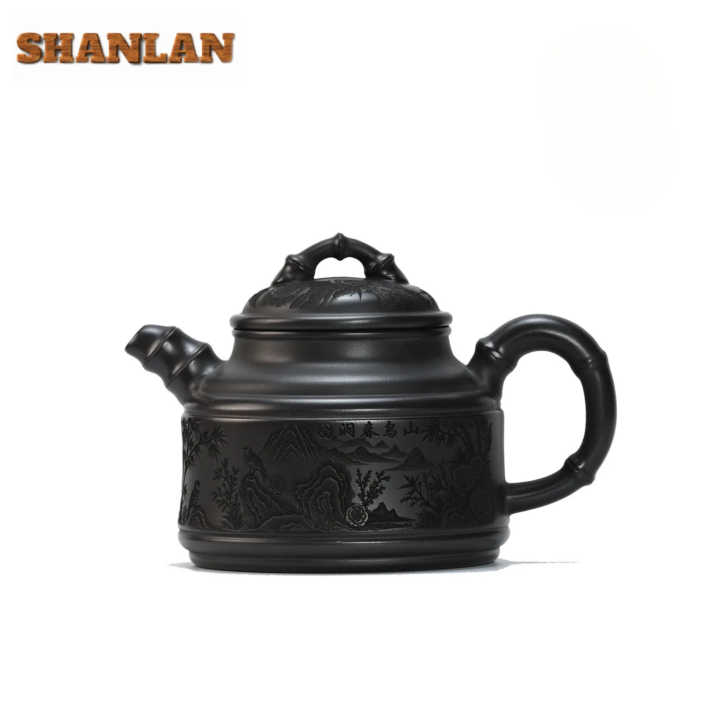 

350 мл Исин Фиолетовые глиняные чайники ручной работы Бамбуковый штатив Горшок Сырой руды Камень Желтый грязевой чайник с заварочным устройством Чайный сервиз Zisha Посуда для напитков