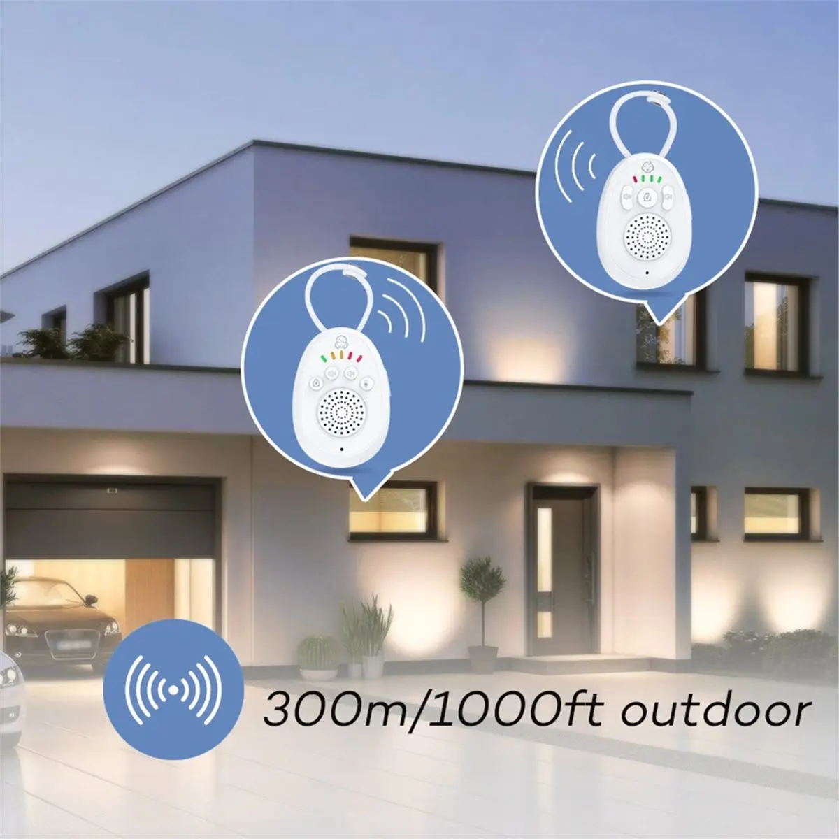 ~CLEARANCE A 2.4GHz Wireless Baby Walkie-Talkie Small Portable Babyphone Monitor Two-Way Audio Function Intercom Rechargeable Ba