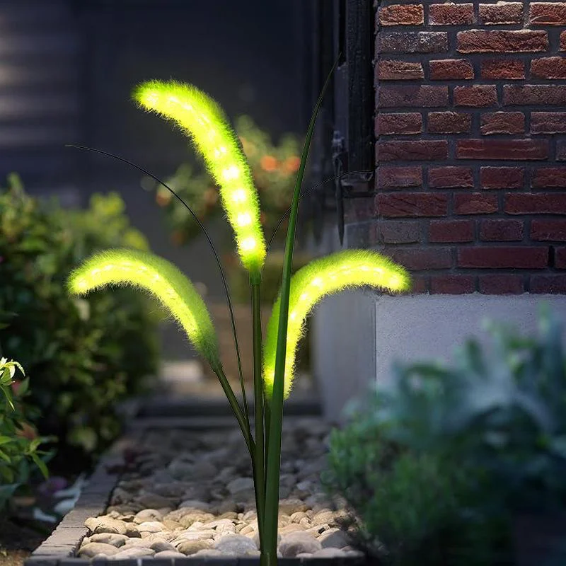 1/3 head LED Dogtail Solar Lamp Waterproof Ground Plug Decor Light for Lawn Courtyard Garden Wedding Birthday Festival